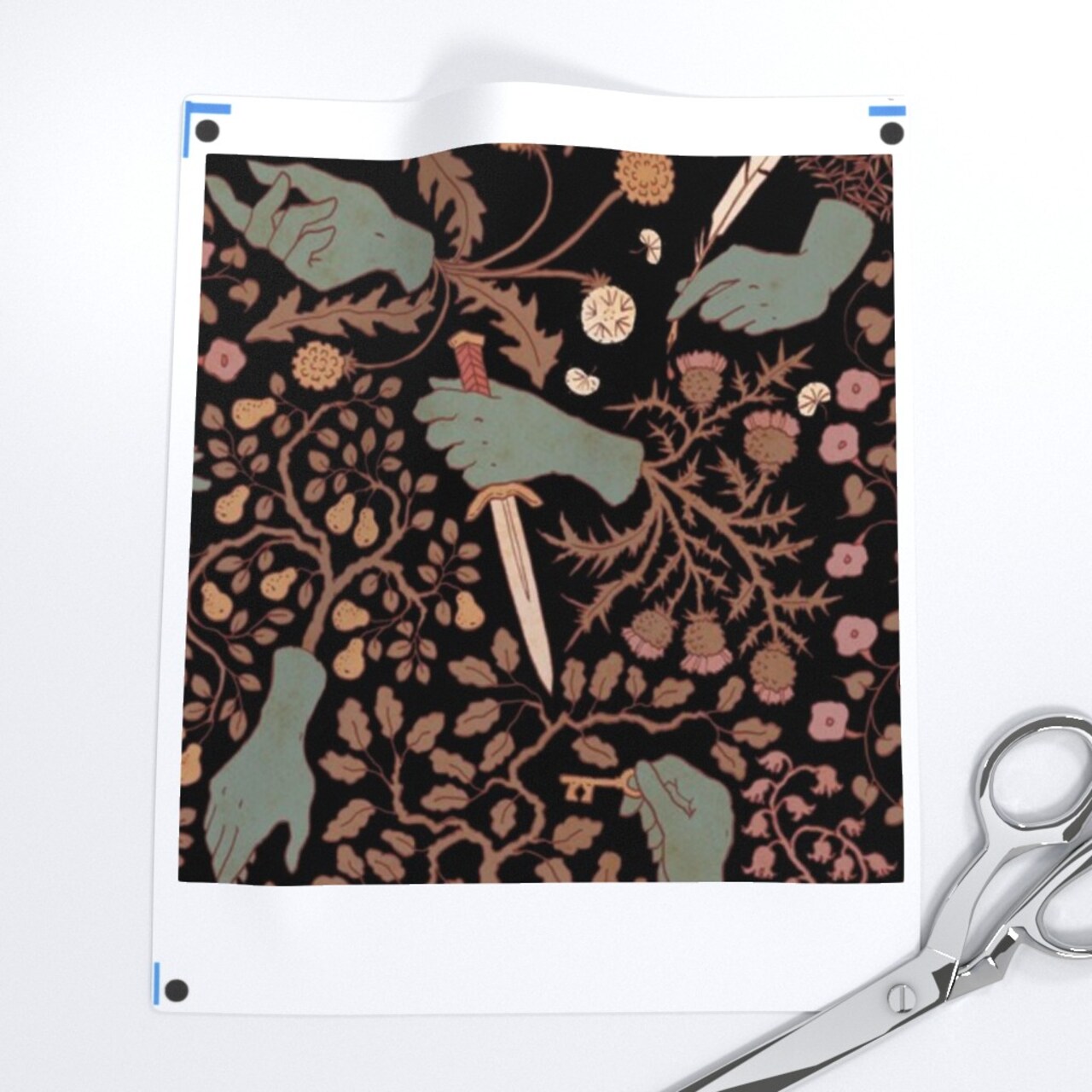 Spooky Gothic Halloween Creepy Fairytale Witchy Botanical Custom Pre-pasted Wallpaper by Spoonflower Pre-Pasted Wallpaper 2FT Wide